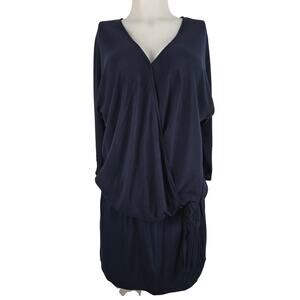 Hatch Navy Blue Faux Wrap Maternity Tunic Mini Dress Lightweight L